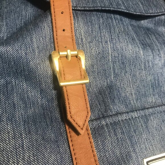 Herschel Backpack Little America Denim Red Stripe Interior 20 x 14.5" Unisex EUC - Picture 10 of 12